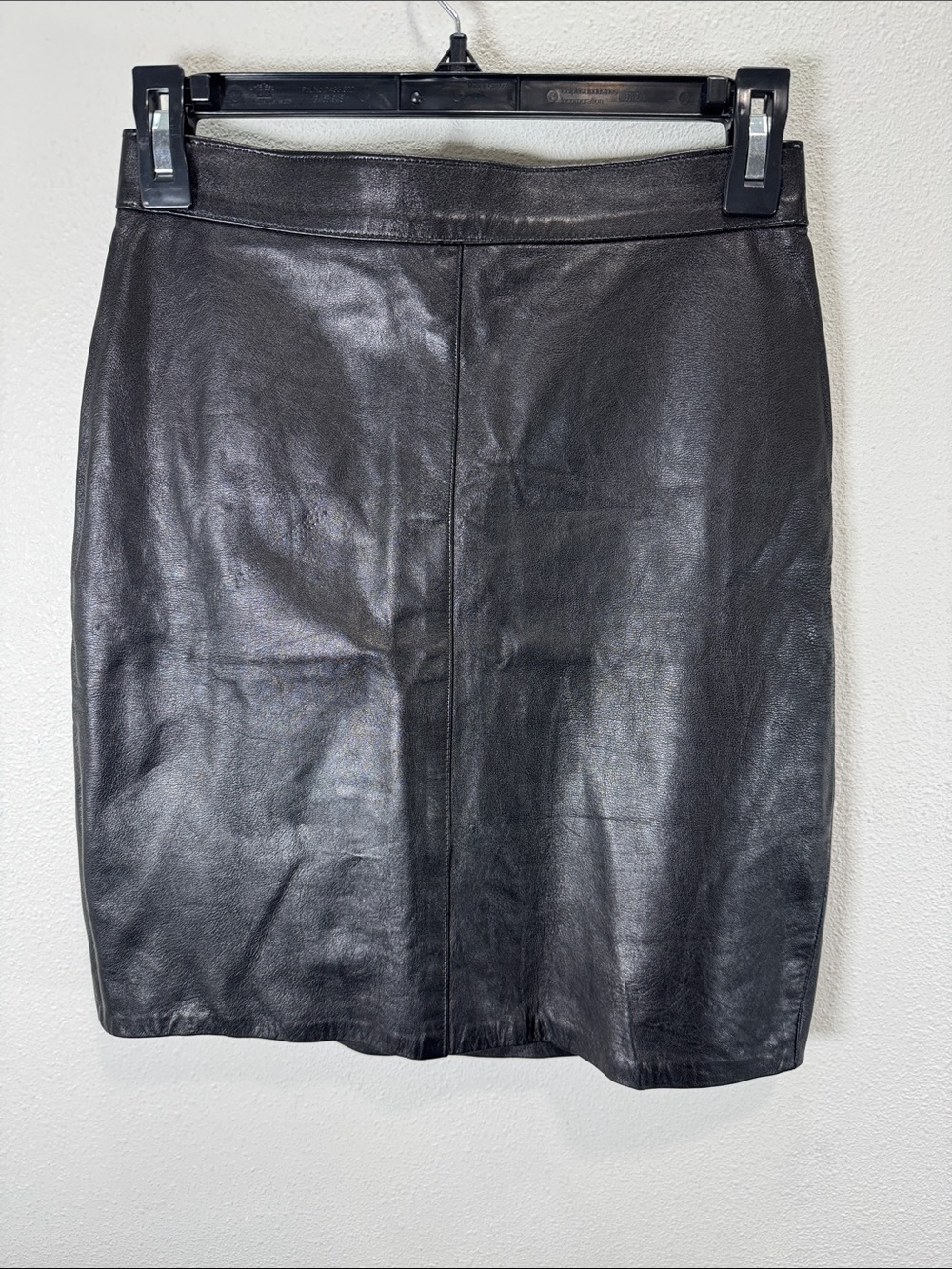 Vera Pelle Black Leather‎ mini Pencil Skirt vintage